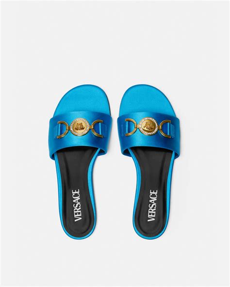 new Versace flat medusa sandals